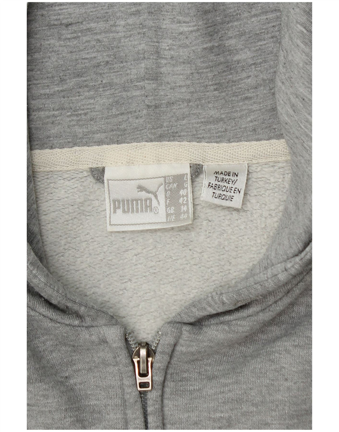 Puma Pull à capuche zippé pour femme UK 14 Gris moyen moucheté