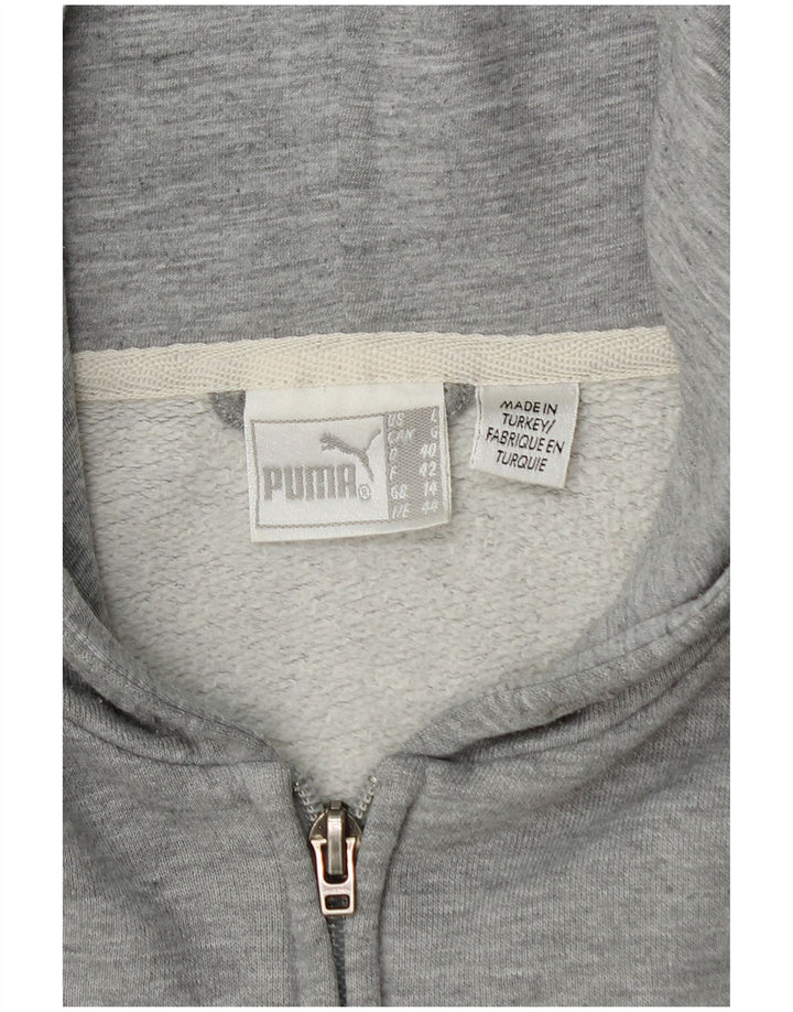 Puma Pull à capuche zippé pour femme UK 14 Gris moyen moucheté