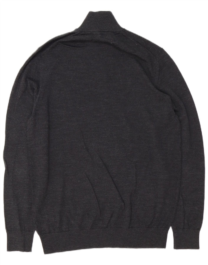 Marks & Spencer Pull Autograph Zip Neck Homme Gris Moyen
