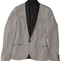 Zara Veste Blazer 1 Bouton Homme UK 36 Petit Gris Polyester