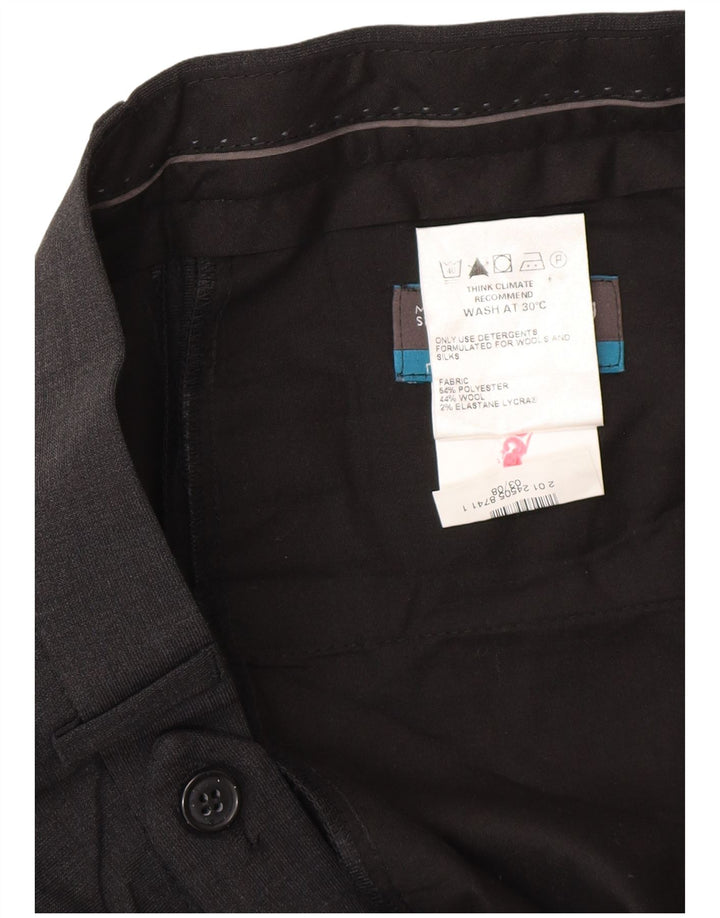 Marks & Spencer Pantalon de costume sur mesure pour homme W34 L29 Gris Polyester