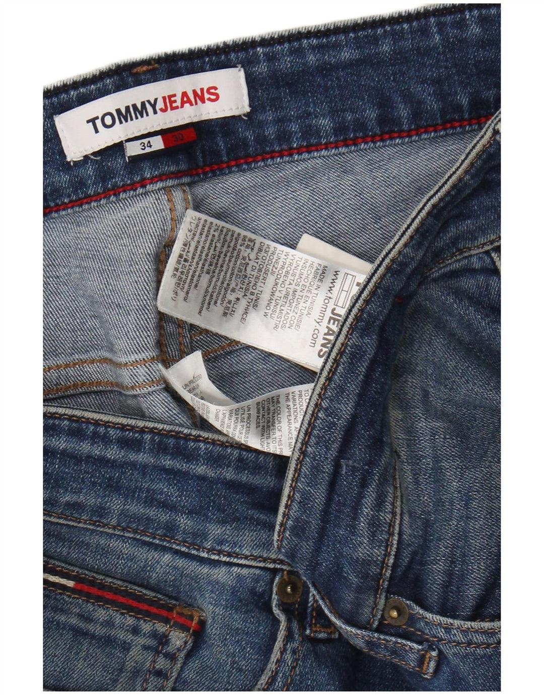 TOMMY HILFIGER Jean Slim Homme W34 L27 Bleu Coton