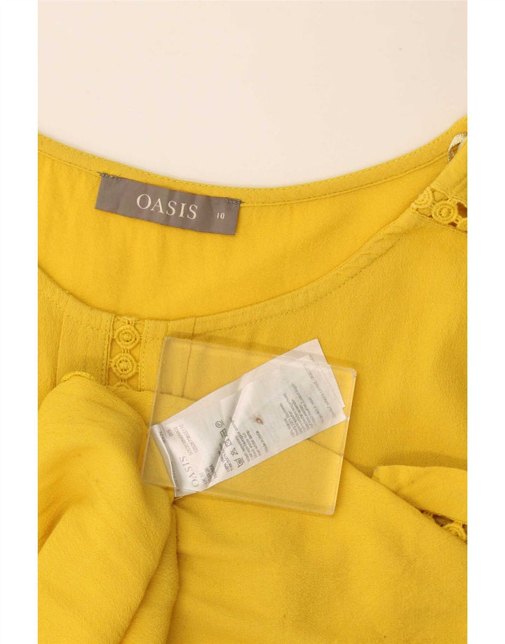 Oasis Tunique Femme UK 10 Petite Viscose Jaune