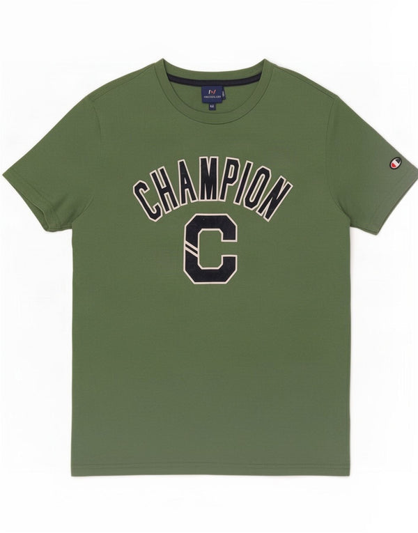 Champion T-Shirt Graphique Homme Vert Moyen Coton