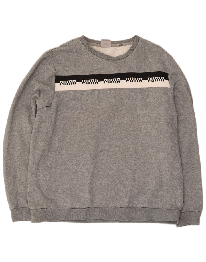 Puma Sweatshirt Jumper XL Gris Moucheté Coton Homme