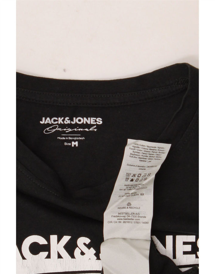 JACK & JONES T-Shirt Graphique Homme Noir Moyen Coton