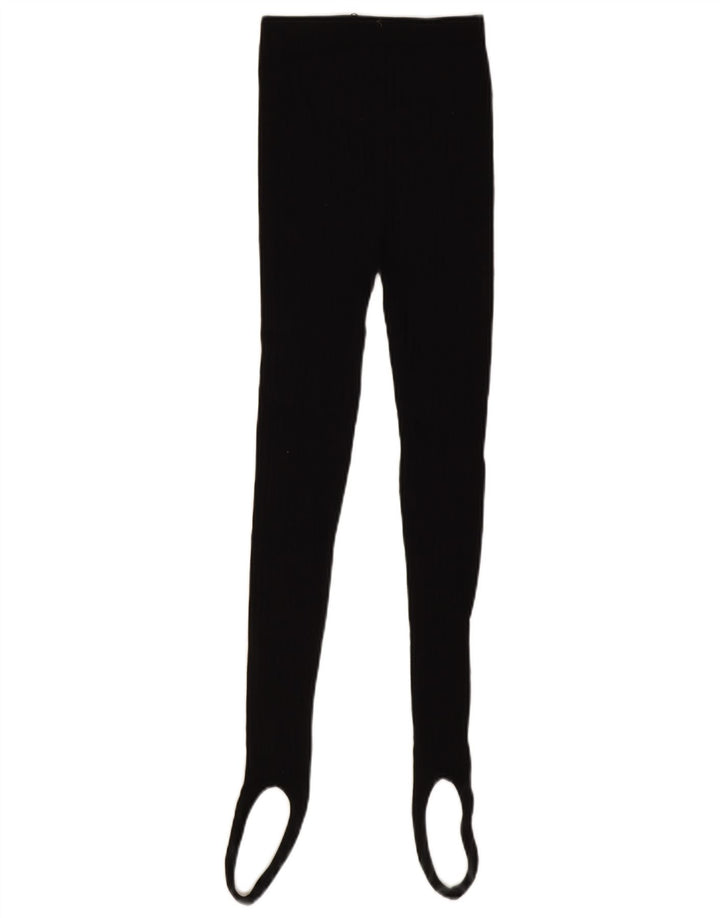Zara Leggings Étriers Femme UK 12 Coton Noir Moyen