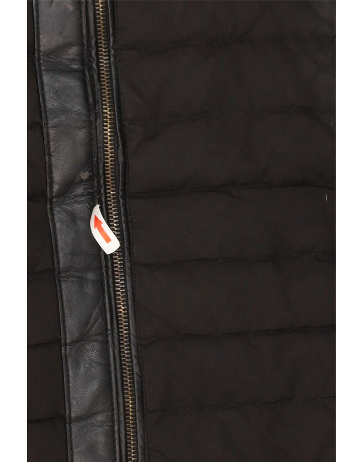 Zara Manteau matelassé surdimensionné à capuche pour femme UK 6 XS Noir