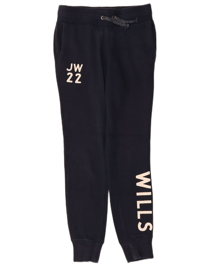 JACK WILLS Pantalon de survêtement graphique pour femme Joggers UK 8 Small Bleu marine