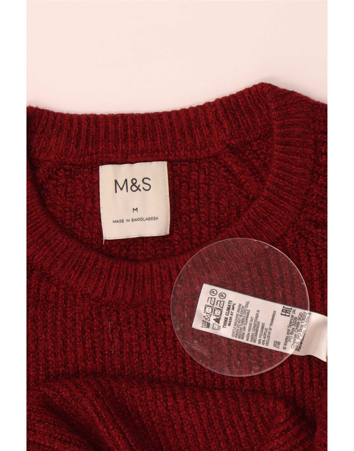 Marks & Spencer Pull Col Ras du Cou Homme Bordeaux Moyen Polyamide