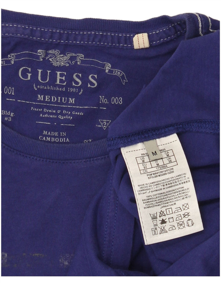 Guess T-Shirt Graphique Homme Violet Moyen Coton