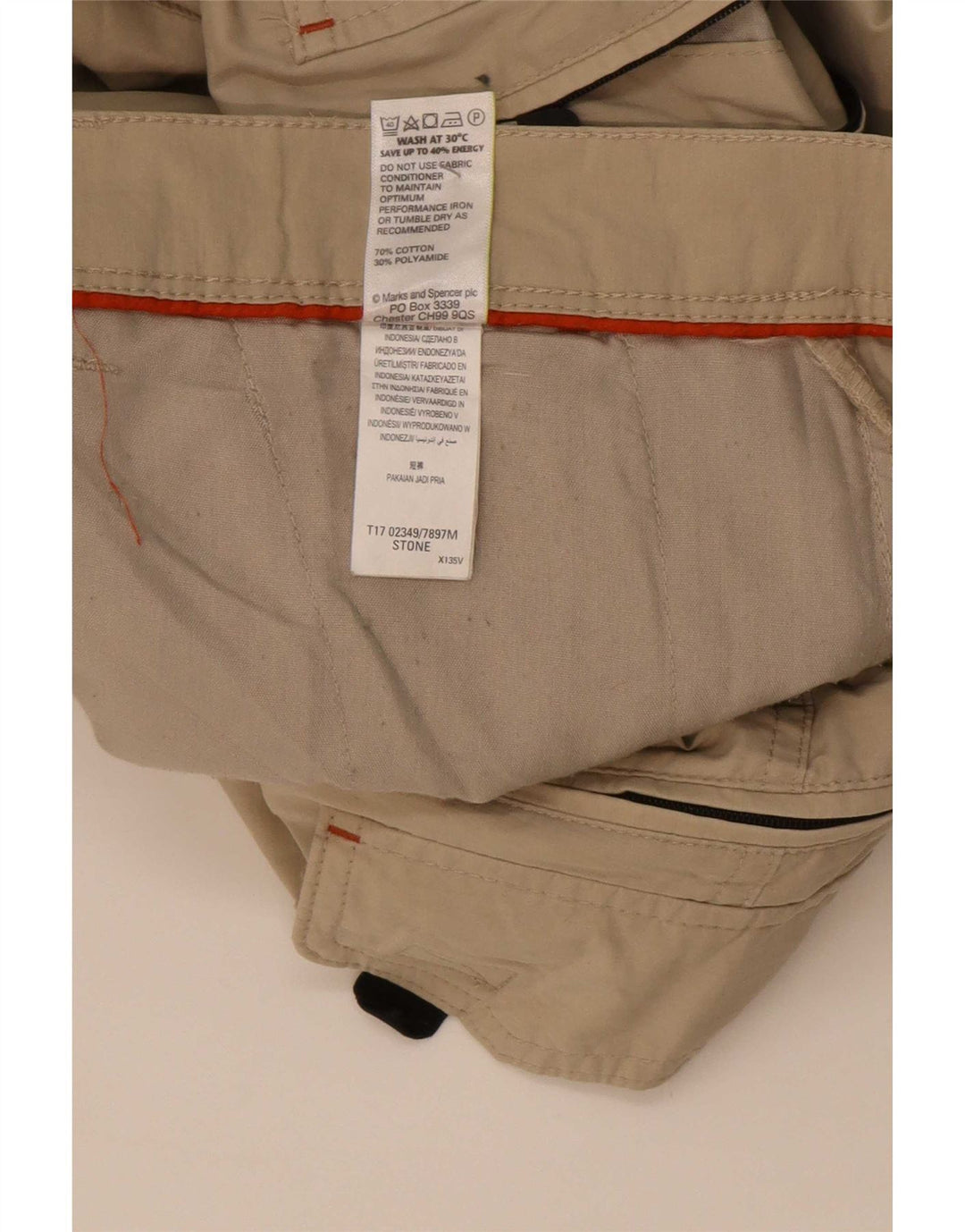 Marks & Spencer Bermuda Cargo Homme W40 XL Coton Beige