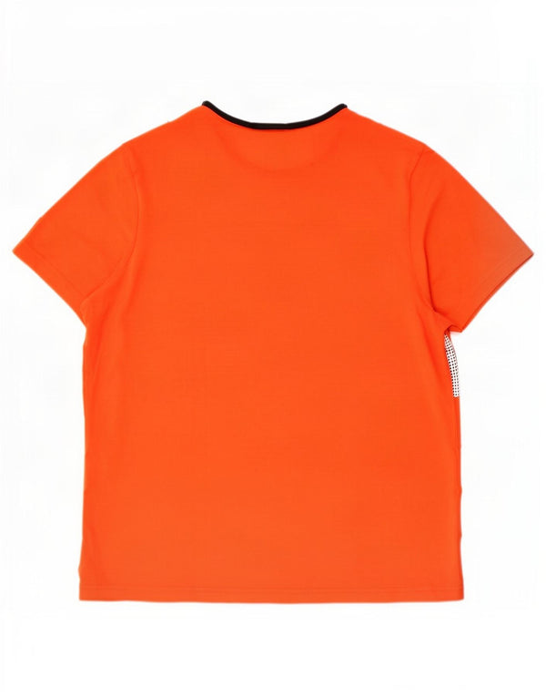 Lacoste T-Shirt Homme Top Taille 6 XL Coton Colorblock Orange