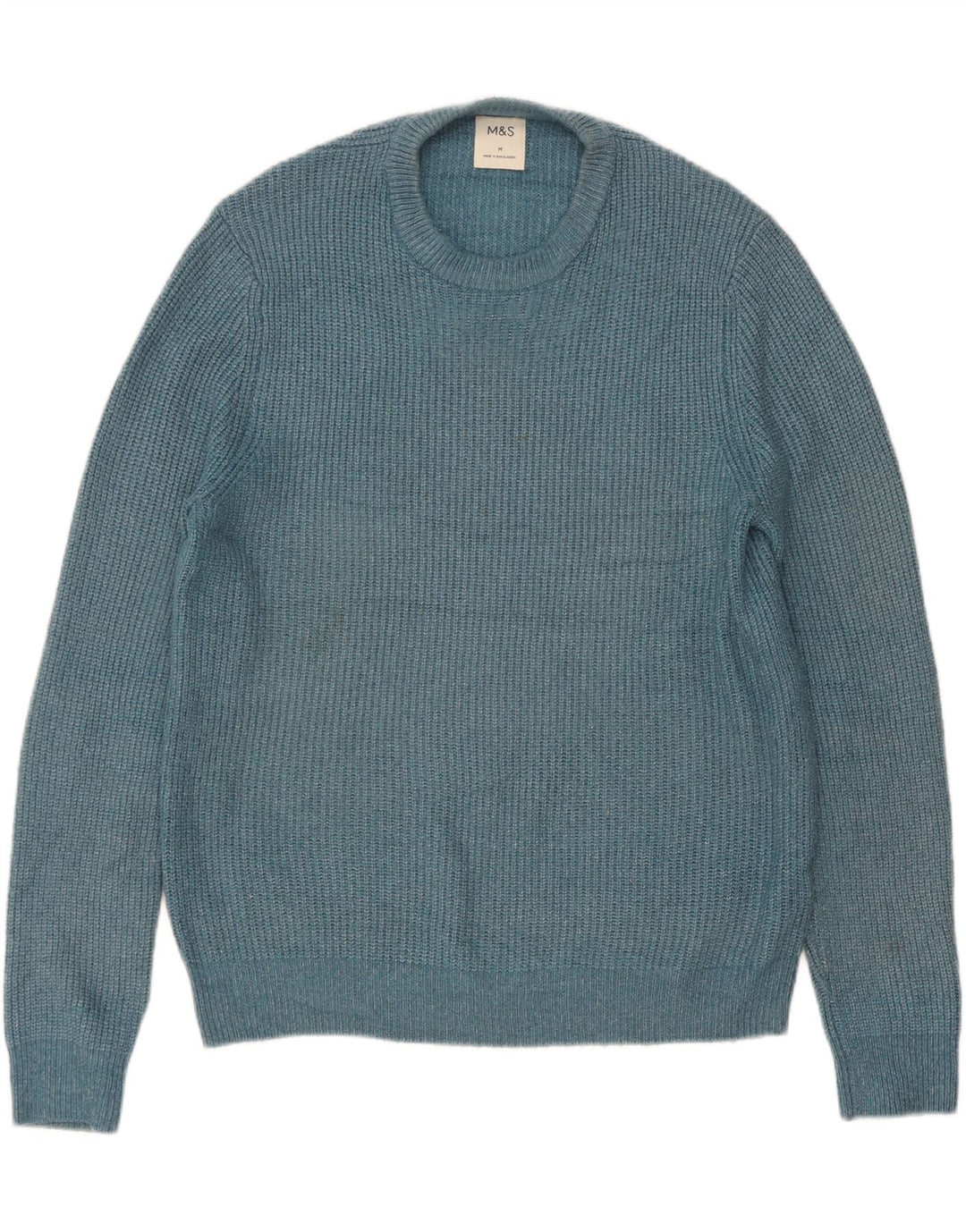 Marks & Spencer Pull Col Ras du Cou Homme Bleu Moyen Polyamide