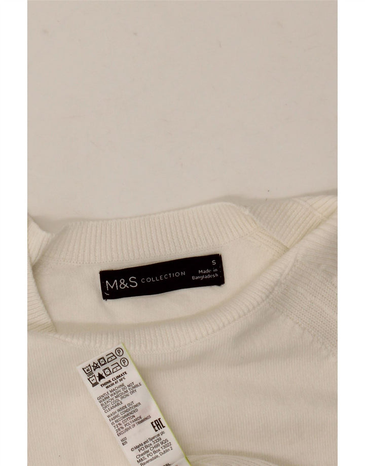 Marks & Spencer Pull col bateau pour femme UK 10 Petit Blanc