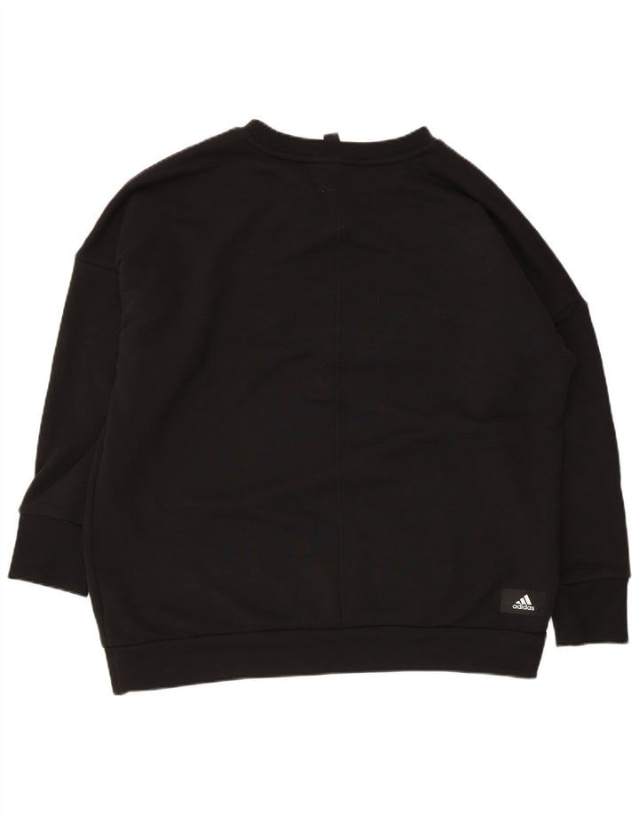 Adidas Sweat-shirt surdimensionné graphique pour femme UK 12/14 Noir moyen