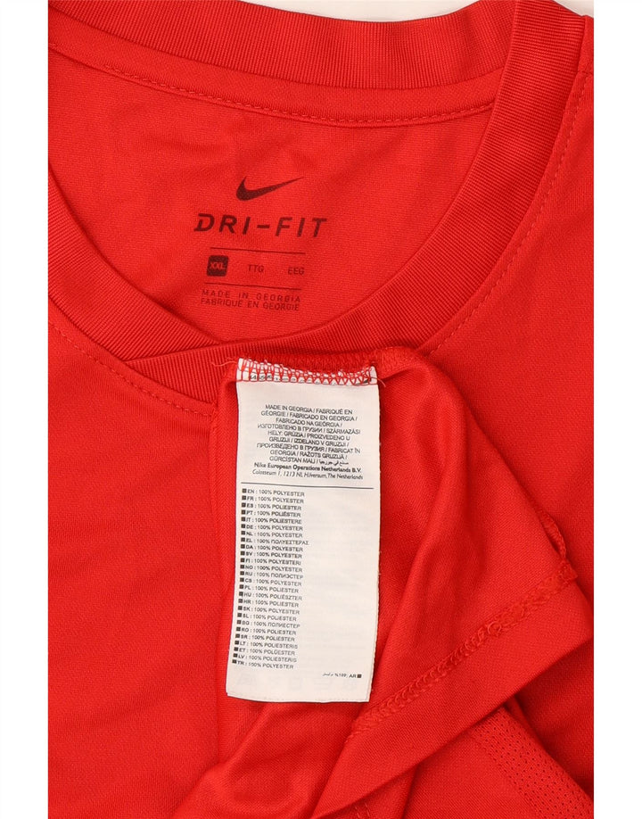 NIKE Hommes Dri Fit T-Shirt Haut 2XL Rouge Polyester