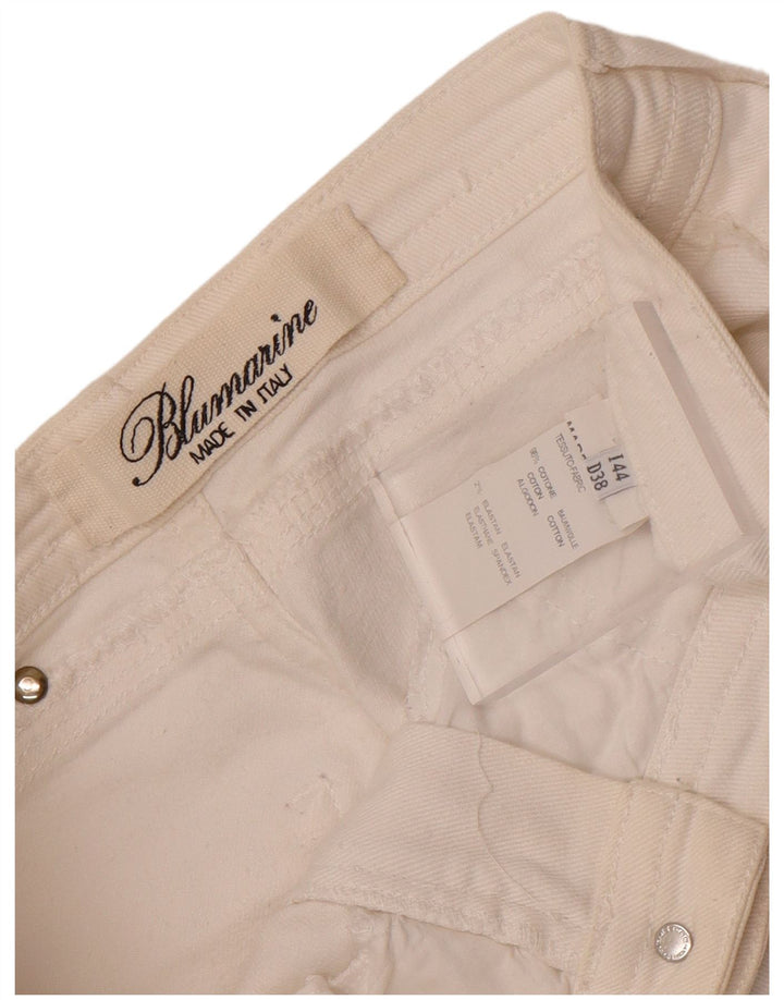 Blumarine Jean Slim Femme IT 44 Moyen W30 L33 Coton Blanc