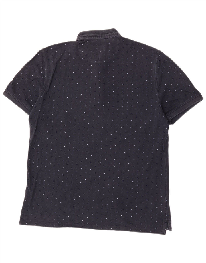 Massimo Dutti Polo Homme XL Bleu Marine Taché