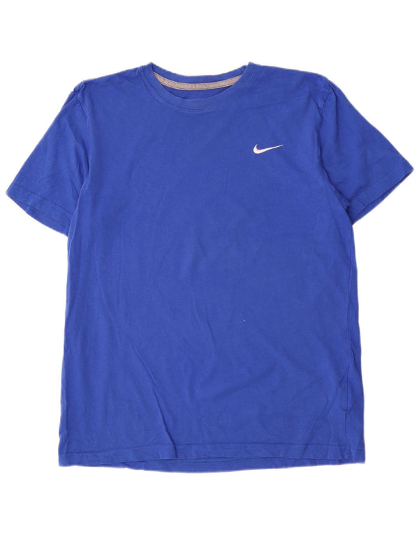 Nike T-shirt coupe classique pour homme, grand, bleu, coton