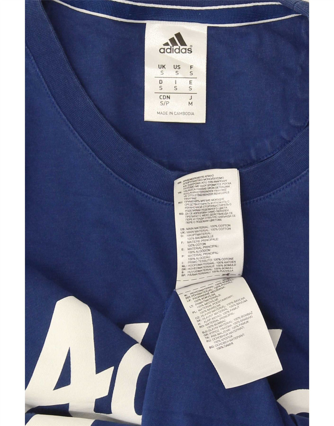 Adidas T-shirt graphique pour homme en coton bleu petit