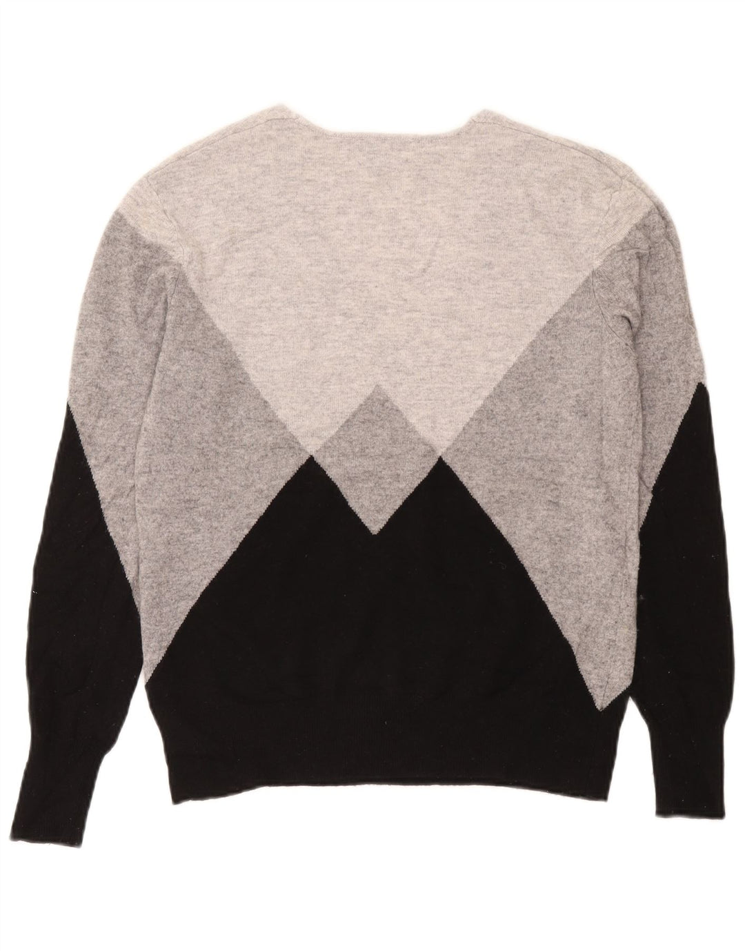 Reiss Pull col V pour femme UK 44 Laine color block Gris moyen