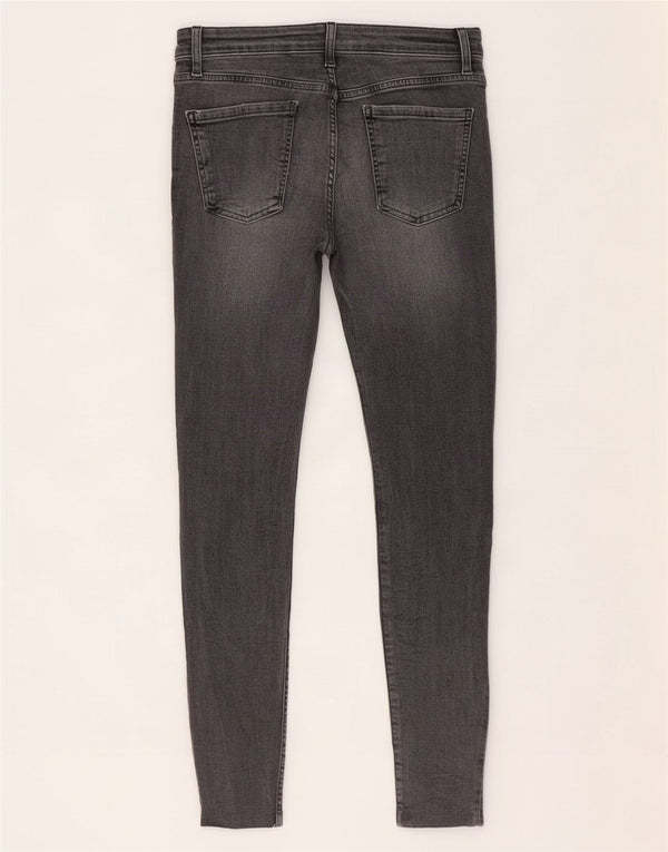 Zara Jean skinny court en détresse pour femme EU 38 Small W28 L25 Gris