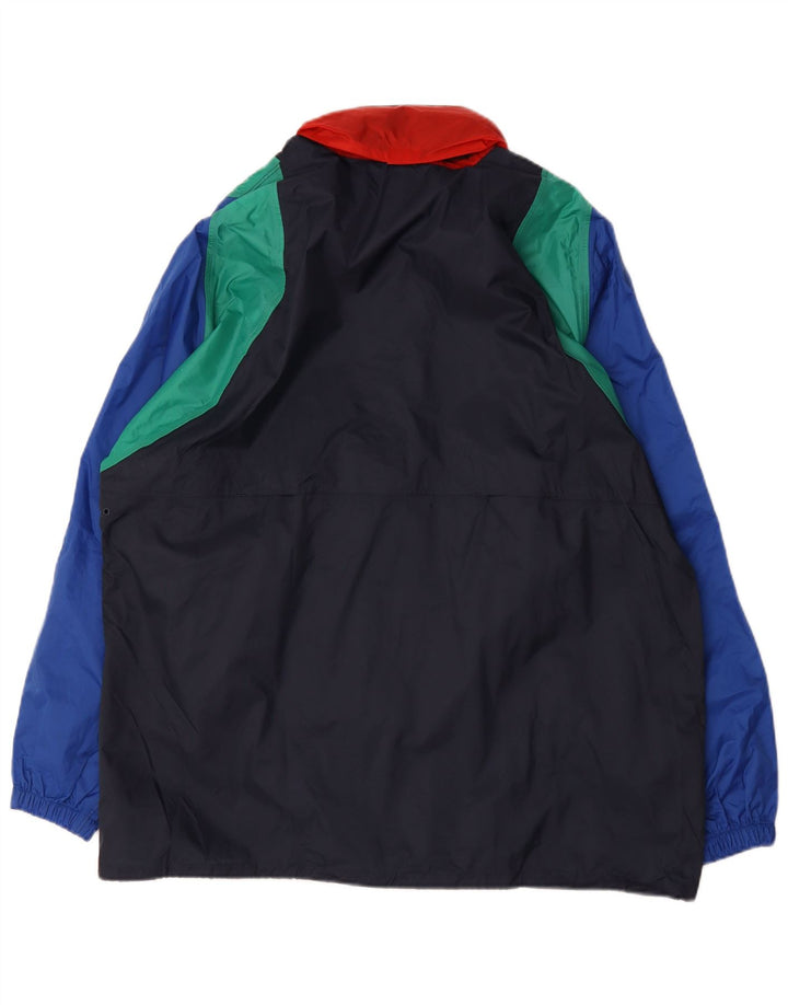Anuy Veste de Pluie Homme UK 40 Large Bleu Marine Colorblock Nylon