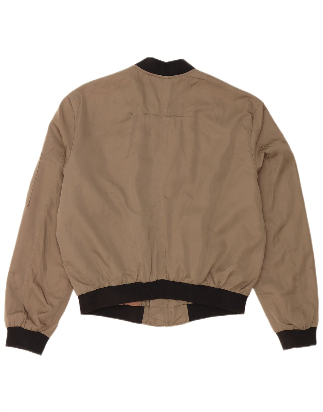 ZARA Veste bomber surdimensionnée pour femme UK 10 Petit coton vert