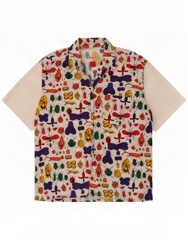 Frank Scozzese Chemise à manches courtes à motif abstrait pour homme Large Multicolore