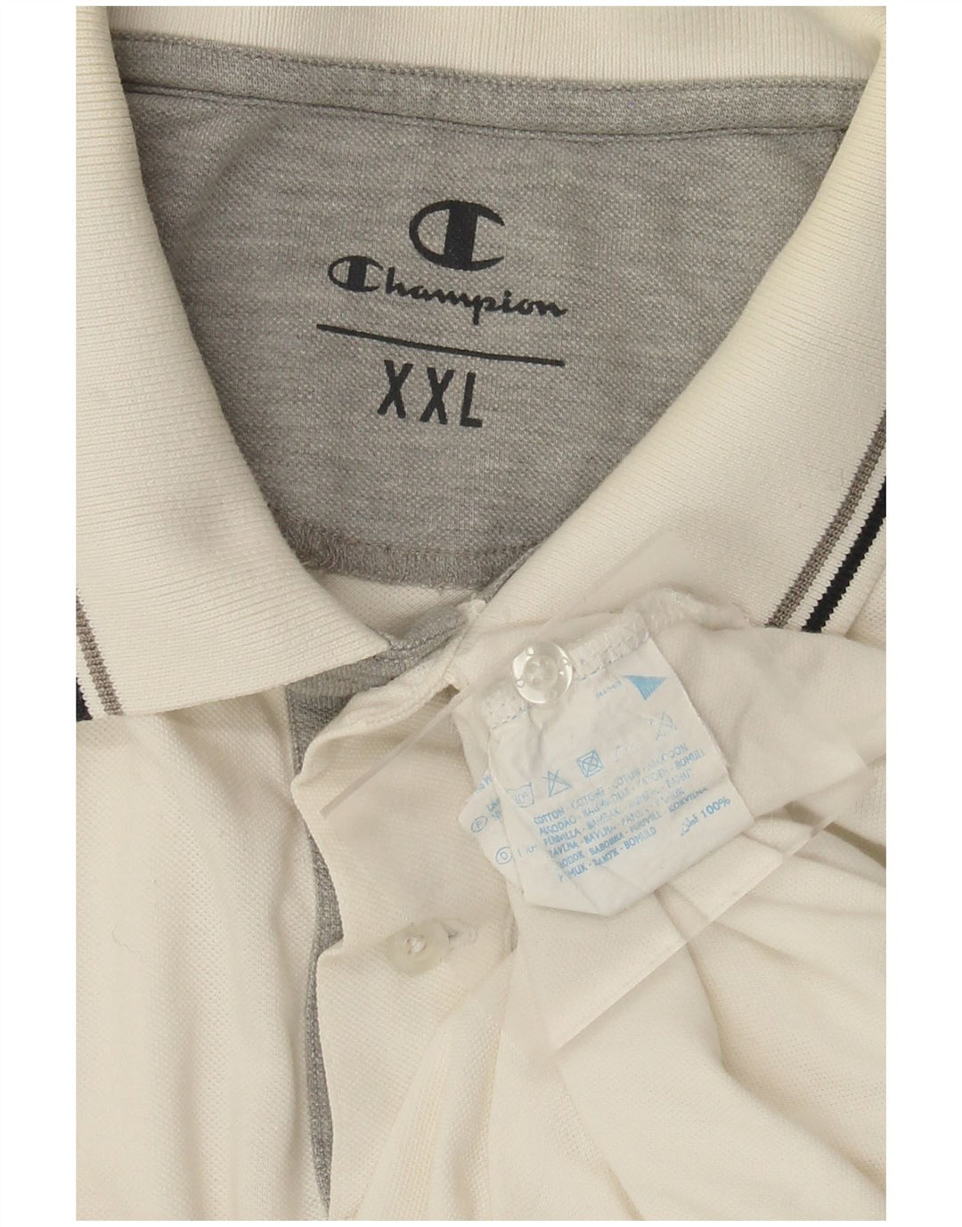 Champion Polo Homme 2XL Blanc Cassé Coton