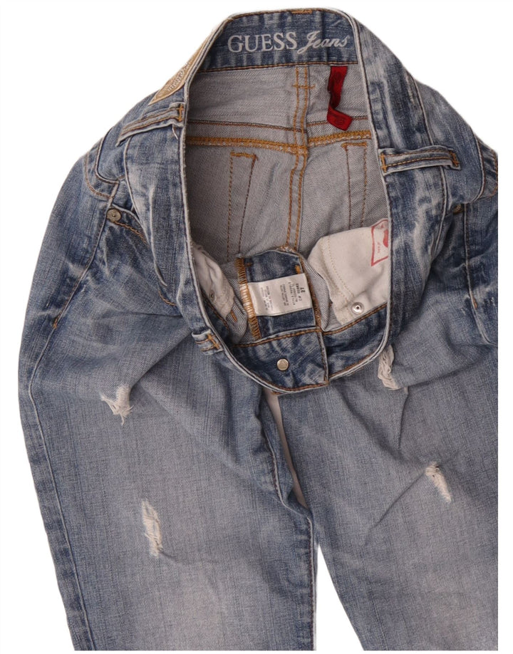 Guess Jean droit vieilli W27 L27 bleu coton pour femme