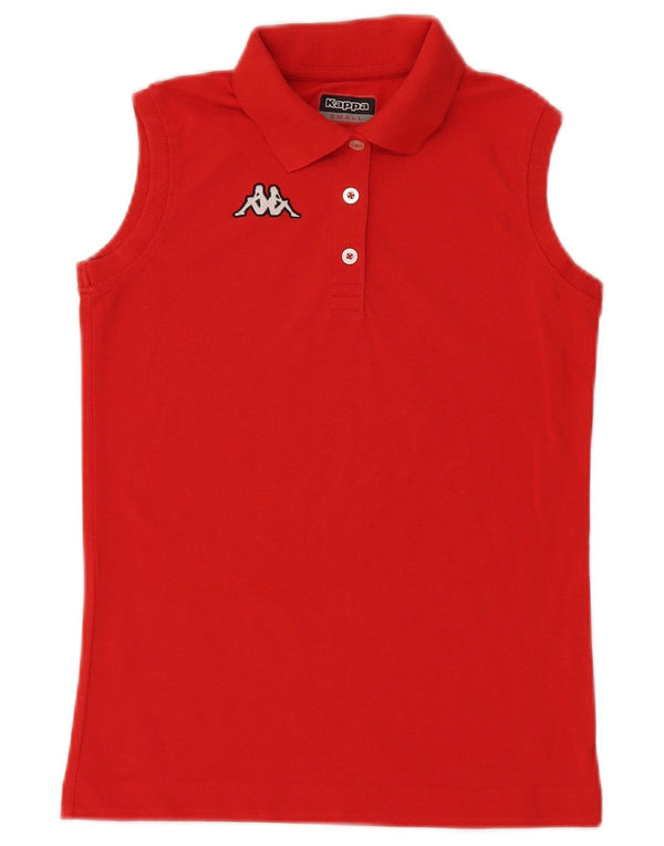 Kappa Polo sans manches pour femme UK 10 Small Rouge