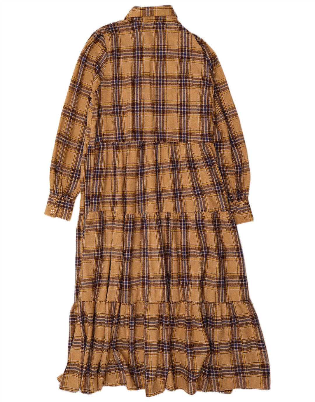 Coast Robe longue à manches longues pour femme UK 40 Petit carreaux beiges en polyester