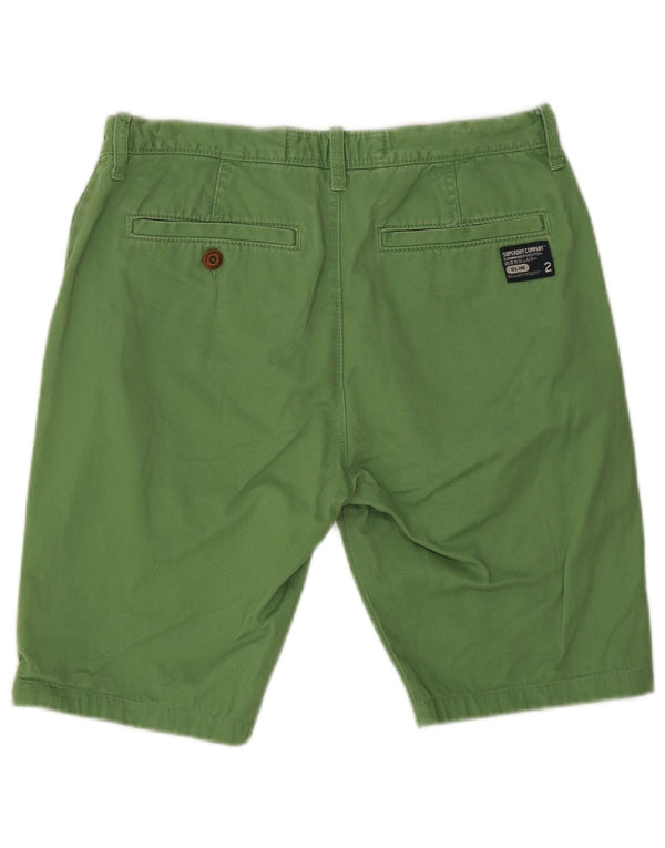 Superdry Short Chino Homme Medium W30 Vert Coton