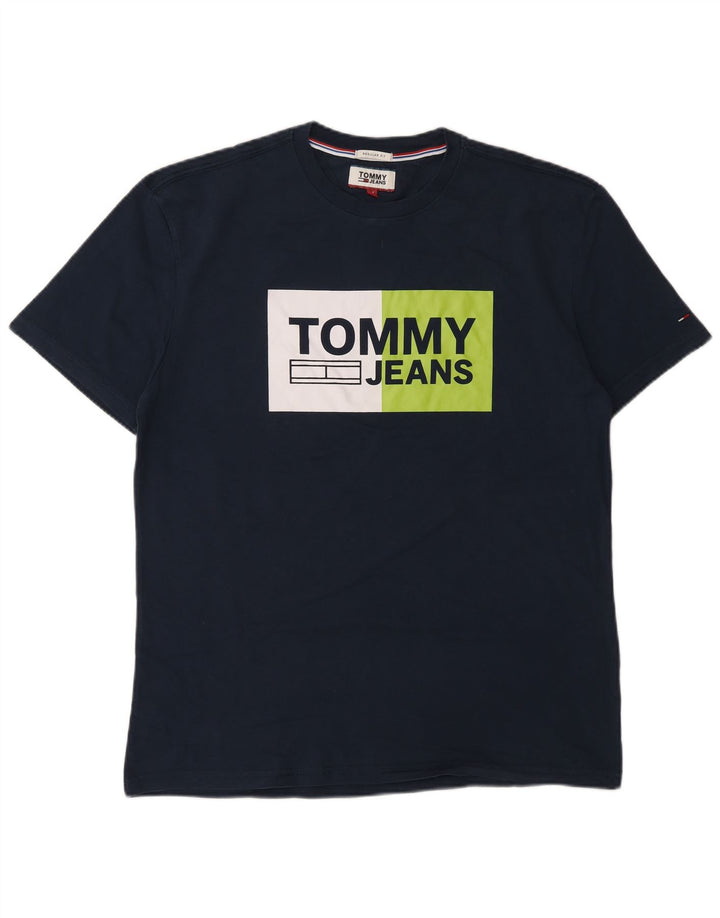 TOMMY HILFIGER T-Shirt Regular Fit Graphique Homme Bleu Marine Moyen