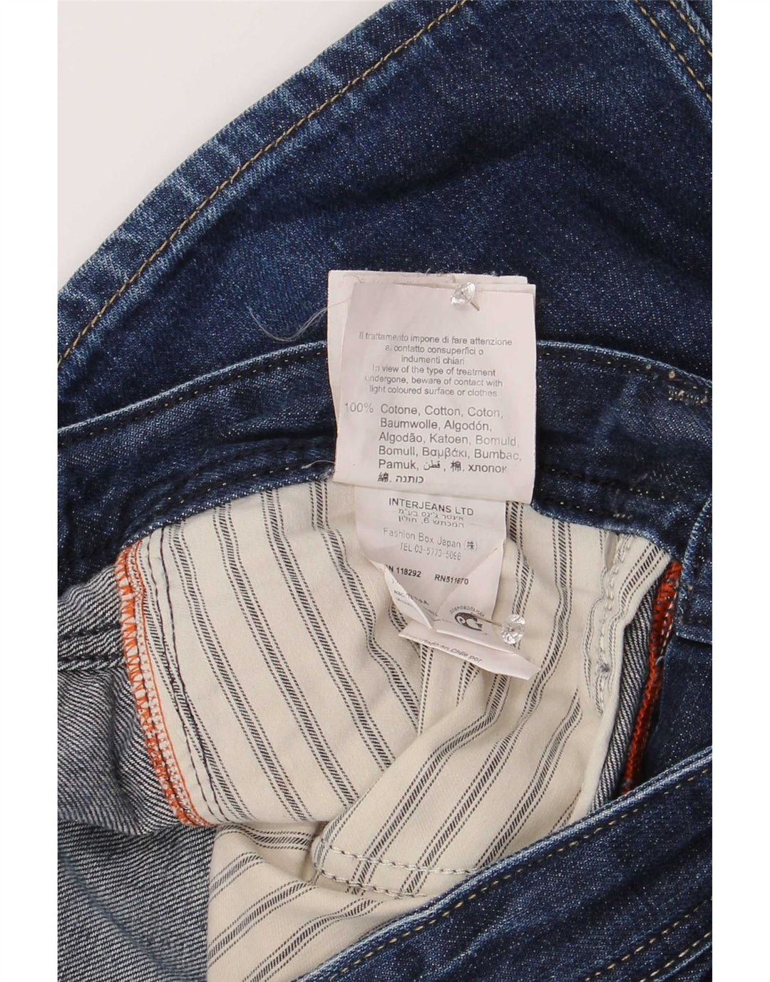 Replay Jean droit homme W31 L34 bleu marine coton