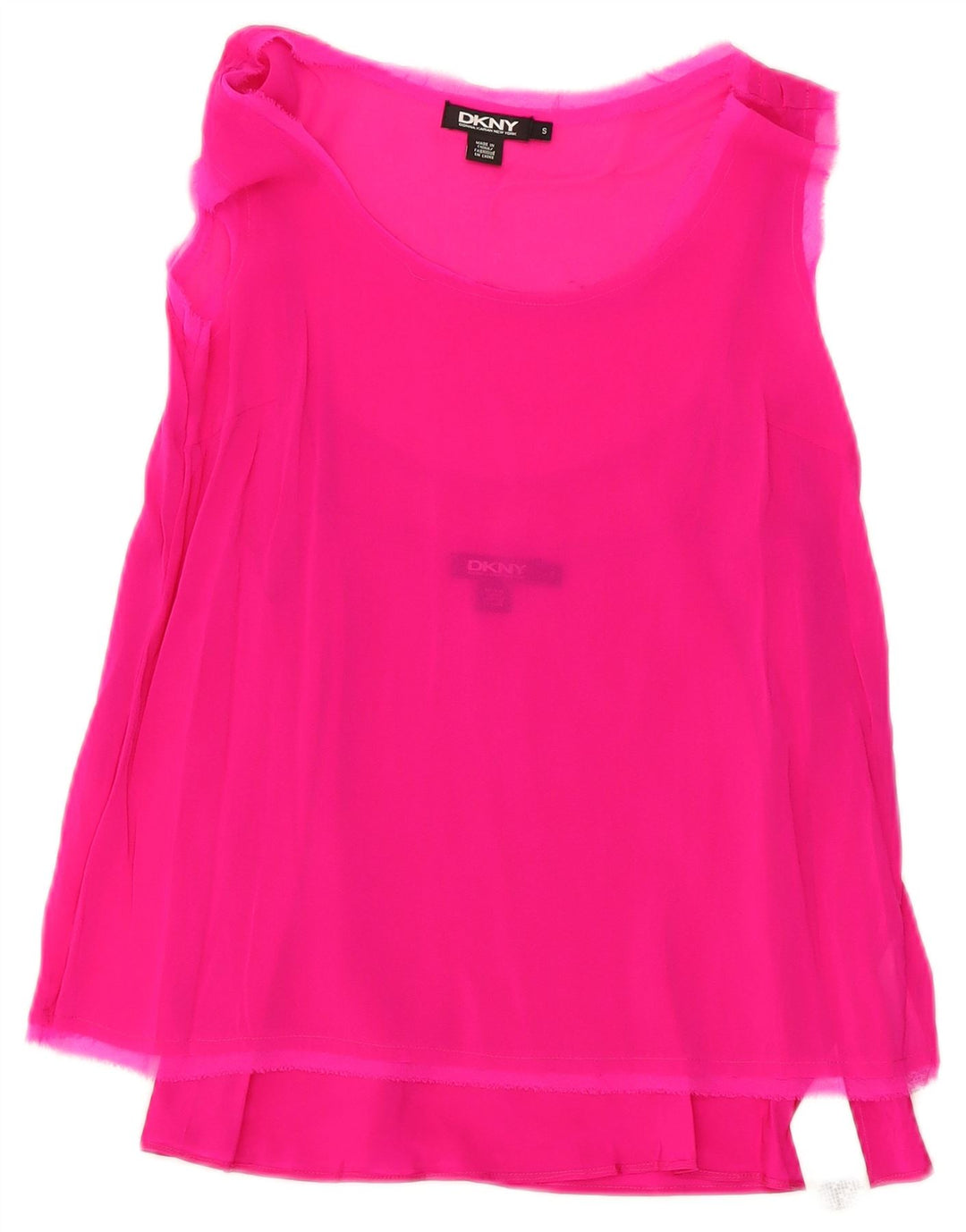 Dkny Chemisier sans manches pour femme UK 10 Petite soie rose