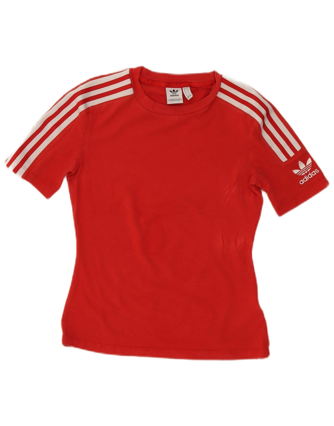 Adidas T-Shirt Femme Top UK 12 Coton Rouge Moyen