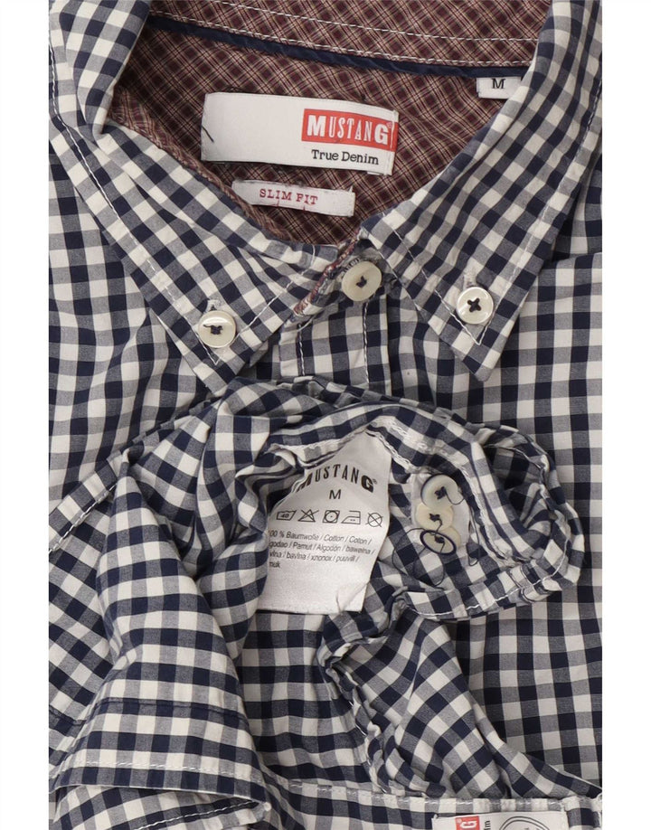 Mustang Chemise cintrée pour homme en coton vichy bleu marine moyen