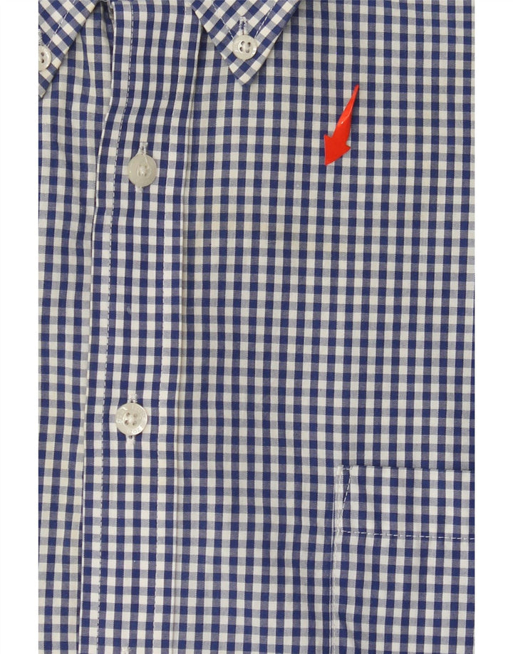 IZOD Chemise coupe régulière pour homme Taille 18 2XL Bleu Vichy Coton