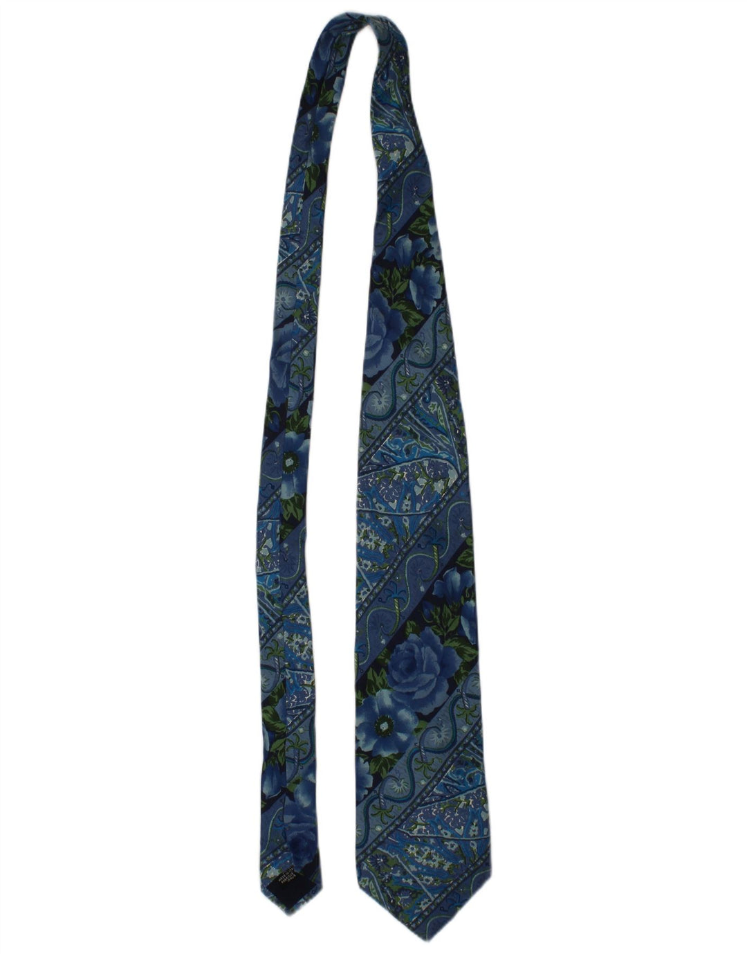 Kenzo Cravate Homme Taille Unique Bleu Floral Soie Designer