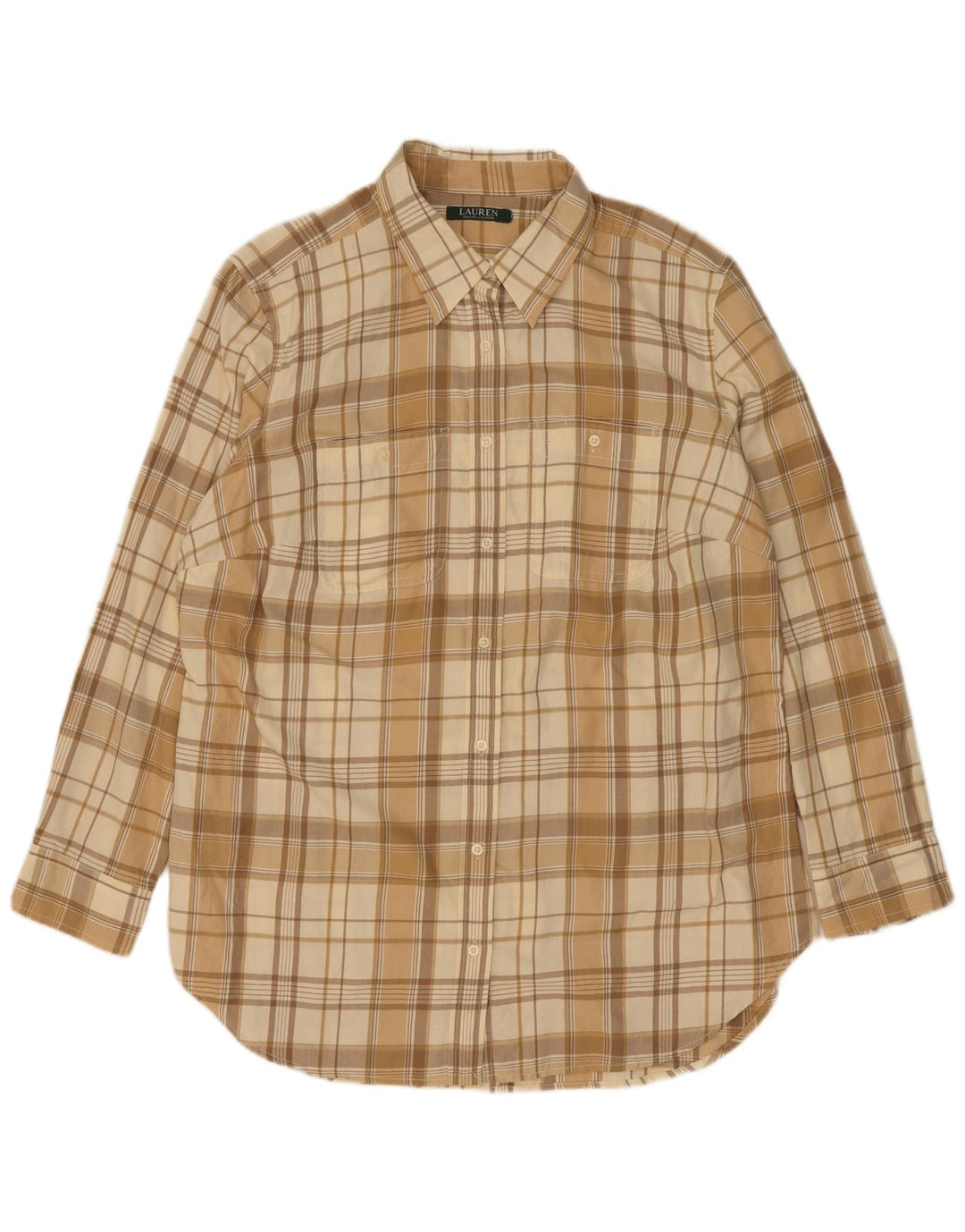 Ralph Lauren Chemise en flanelle pour homme en coton à carreaux beige moyen