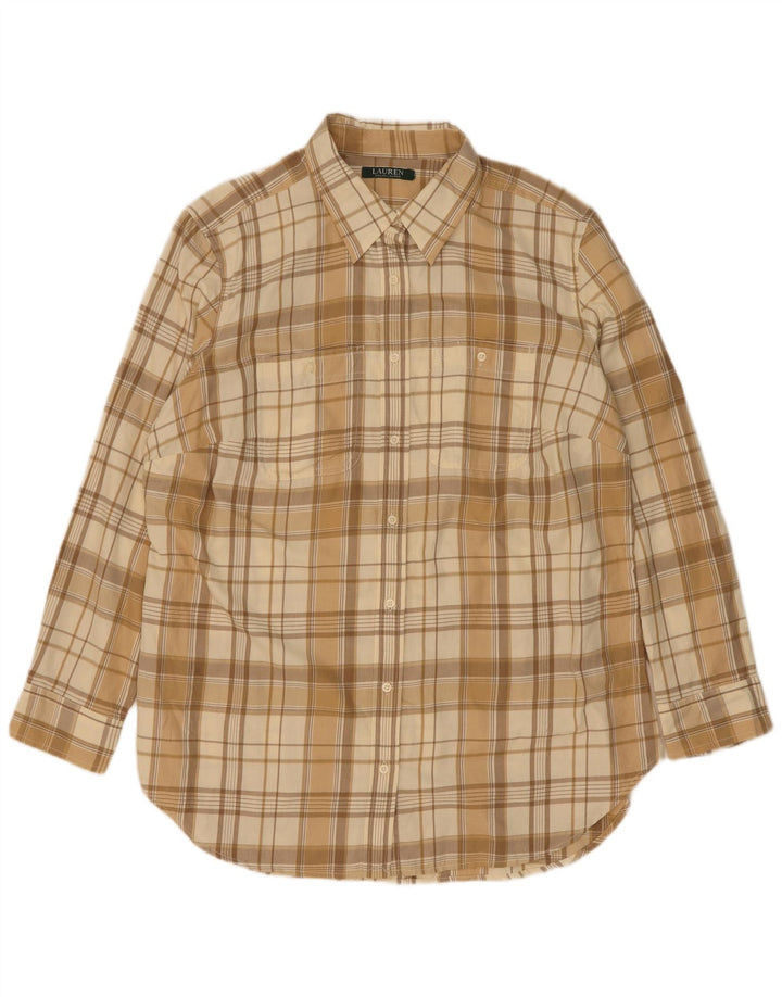 Ralph Lauren Chemise en flanelle pour homme en coton à carreaux beige moyen