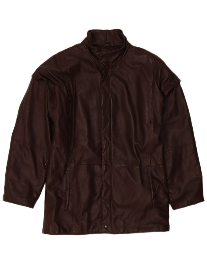 veste en cuir homme vintage UK 40 Grand cuir brun
