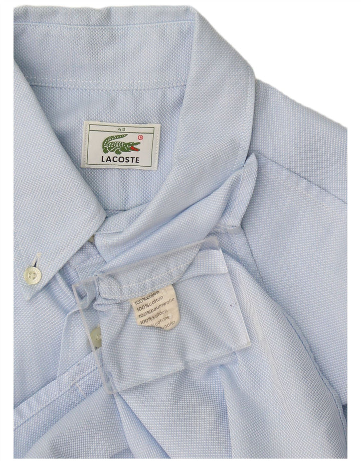 Lacoste Chemise à manches courtes pour hommes Taille 40 Coton bleu moyen