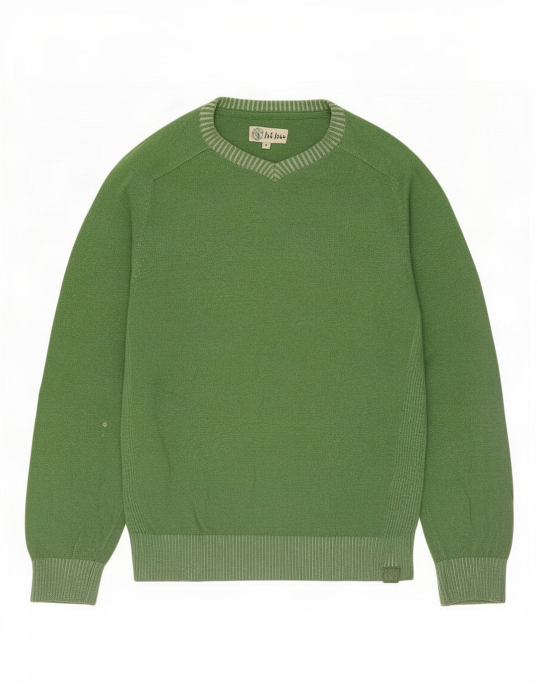 Fat Face Pull Col V Homme Vert Moyen Coton