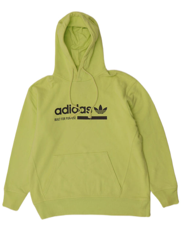 Adidas Pull à capuche surdimensionné graphique pour femme UK 10 Petit coton vert