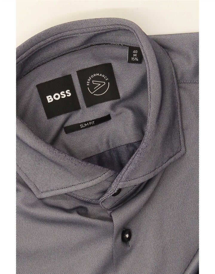 Hugo Boss Chemise slim fit pour homme Taille 40 15 3/4 Gris moyen