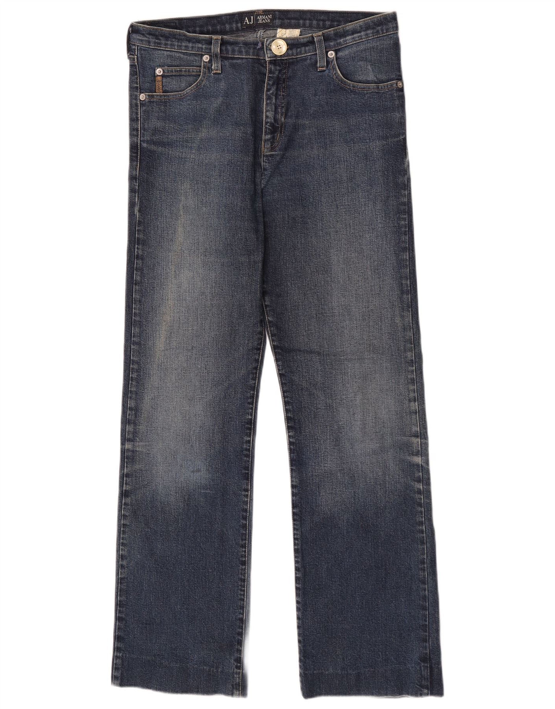 Armani Femme Jean Droit W29 L29 Bleu Coton